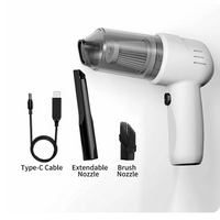**Mini Aspirator Portabil Pentru Masina, Cu Alimentare La USB + 3 Capete De Aspirare Diferite