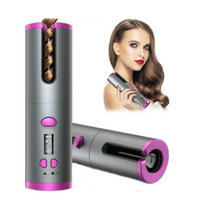 **Ondulator Automat Fara Fir, Ceramic, Cu Afisaj LCD, Functie Power Bank, Temperatura Reglabila, Mov