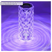 **Set 2x Lampa cristal Muzicala LED, 16 culori, control cu telecomanda si tactil