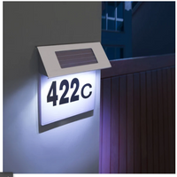 **Set 2x Numar de casa din inox, cu iluminare LED si alimentare solara
