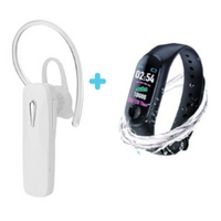 **Pachet! Bratara fitness- model 3 + Casca bluetooth pentru convorbiri telefonice,alba