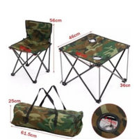 **Set masa si 2 scaune pentru camping cu geanta transport, model army