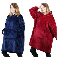 **Set 2 x Patura tip hanorac, cu gluga, calduroasa si pufoasa