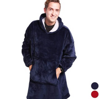 **Set 2 x Patura tip hanorac, cu gluga, calduroasa si pufoasa