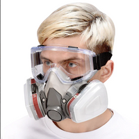 **Masca de protectie cu ochelari pentru vopsit, gaze si praf, cu 2 filtre interschimbabile din bumbac KN95