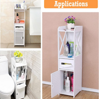 **Dulap vertical pentru baie, 80 X 15 X 15 cm, Alb