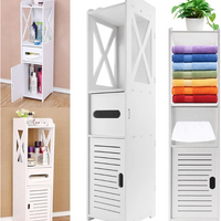 **Dulap vertical pentru baie, 80 X 15 X 15 cm, Alb