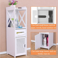 **Dulap vertical pentru baie, 80 X 15 X 15 cm, Alb