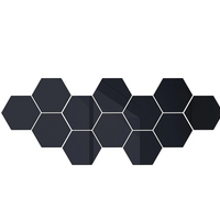 **Set 12 oglinzi acrilice autoadezive decorative forma hexagon, diametru 7, 13, 20 si 23 cm