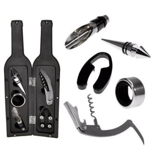 Set cadou elegant pentru vin cu 5 accesorii