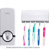 Dozator pasta de dinti cu suport pentru 5 periute