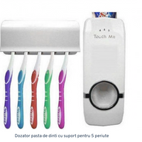 Dozator pasta de dinti cu suport pentru 5 periute