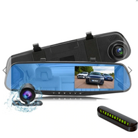 T-Oglinda retrovizoare cu camera HD 1080P + camera suplimentara marsarier si CADOU suport numar parbriz