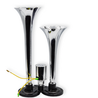 '- Claxon cu 2 goarne si electrovalva metalice, 24V Air Horn