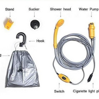 '- Set dus auto portabil pentru camping, 12 V, cablu 5M