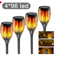 Set 4 x Lampa solara tip torta cu efect flacara