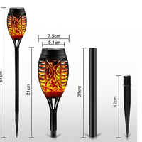 Set 4 x Lampa solara tip torta cu efect flacara