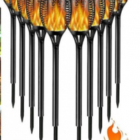 '- Set 12 x Lampa solara tip torta cu efect flacara 51.5 cm