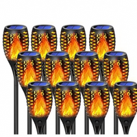 '- Set 12 x Lampa solara tip torta cu efect flacara 51.5 cm