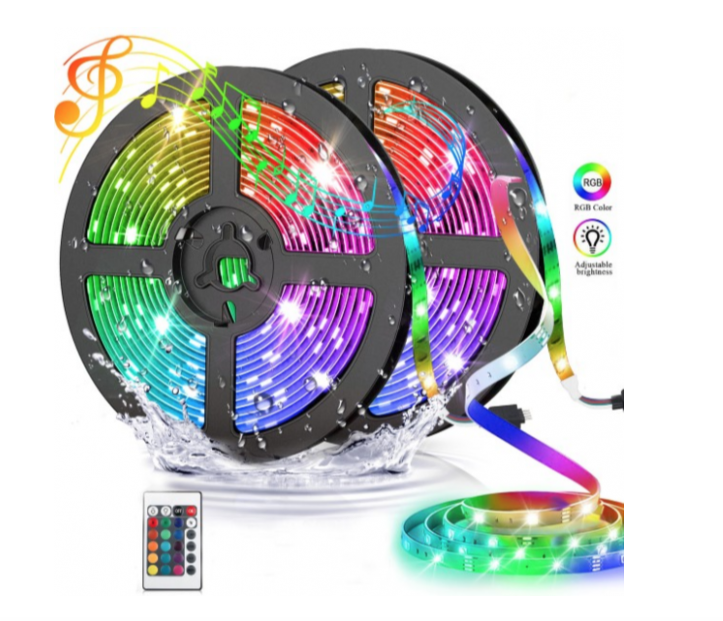 '- Set 2 x Banda LED RGB multicolor cu telecomanda 5 M