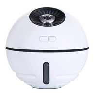 '- Umidificator de aer Ultrasonic Minge Lampa&Ventilator, USB, DC 3.7V, 300ml, baterie 2000ma, Alb