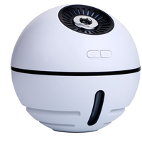 '- Umidificator de aer Ultrasonic Minge Lampa&Ventilator, USB, DC 3.7V, 300ml, baterie 2000ma, Alb