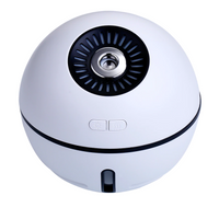 '- Umidificator de aer Ultrasonic Minge Lampa&Ventilator, USB, DC 3.7V, 300ml, baterie 2000ma, Alb
