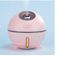 '- Umidificator de aer Ultrasonic Minge Lampa&Ventilator, USB, DC 3.7V, 300ml, baterie 2000ma, Alb