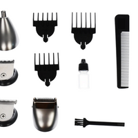 Masina de Tuns Zenino® - 7 in 1, Precizie Turbo, 4 Capete Diferite, Accesorii Incluse, Trimmer Barba si Par, Argintiu