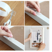 '- Banda Dublu Adeziva Profesionala Zenino - Reutilizabila dupa Spalare, Fara Urme, Puternica, 1M, Transparenta