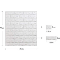 '- Set 5 x Placa de tapet adeziv caramizi albe, 77x70 cm