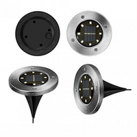 Set 4 x lampa solara cu 8 leduri si senzor de lumina cu fixare in sol