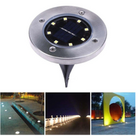 Set 4 x lampa solara cu 8 leduri si senzor de lumina cu fixare in sol