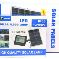 '- Proiector LED Jortan IP66 200W, panou solar si telecomanda cu functii multiple