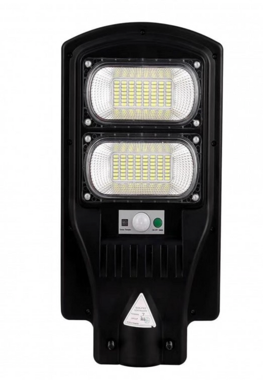 Lampa Stradala LED Cu Incarcare Solara, 4U®, 100W, Senzor Miscare, Acumulator Intern, Telecomanda