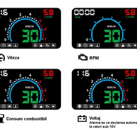 '- Vitezometru pentru parbriz HUD E350, ecran 5.8”