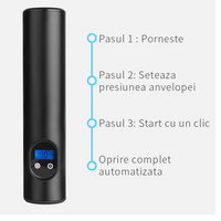 '- Compresor auto portabil, reincarcabil, fara fir, lanterna