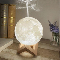 '- Lampă de veghe cu umidificator, Luna Moon 3D, 880 ml + Cadou un ulei esențial aromaterapie 10ml