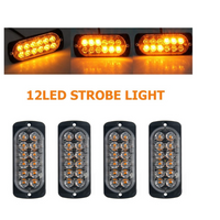 '- Set 4 x Stroboscop 12 LED, lumina portocalie