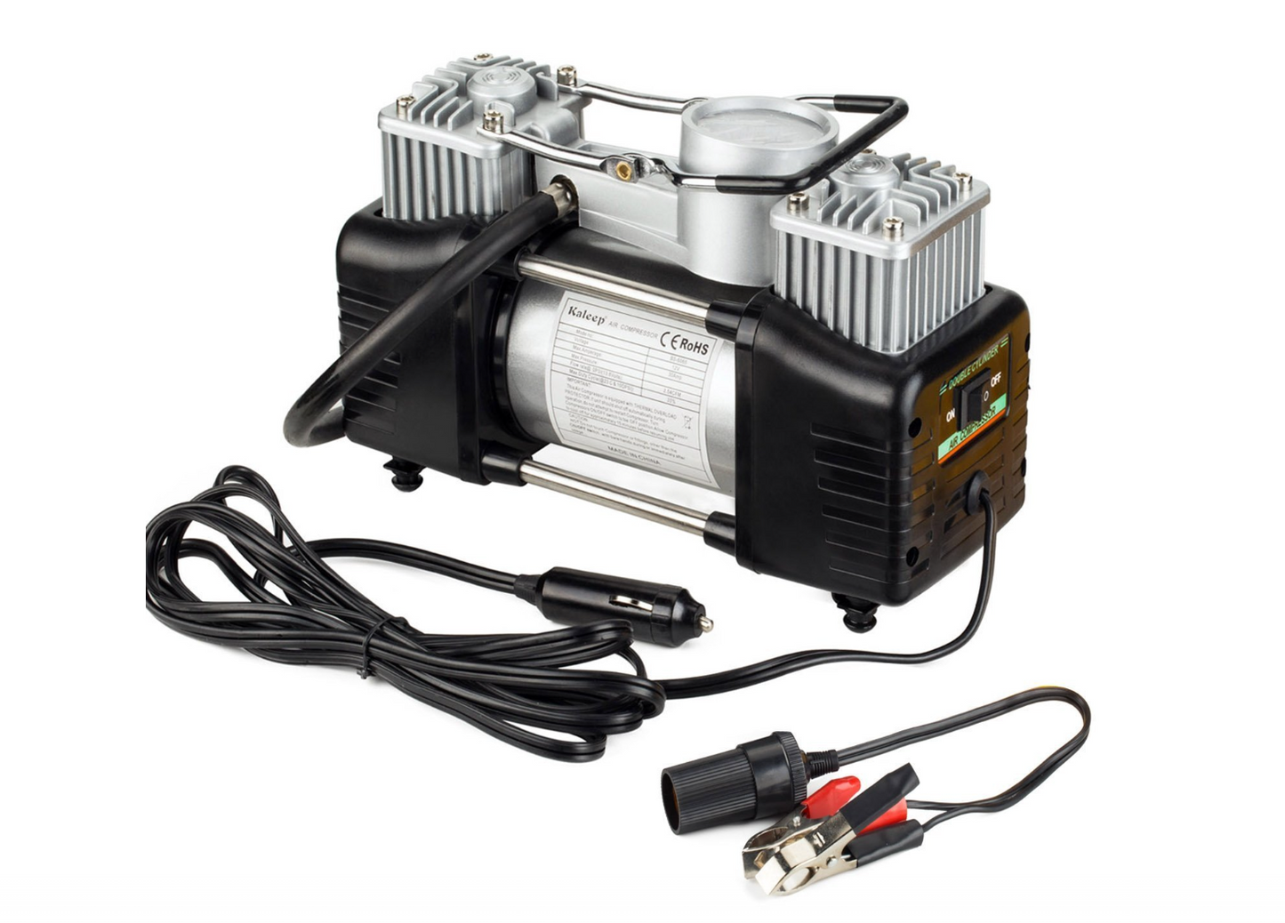 Compresor profesional auto 12V cu 2 cilindri si presiune 10 Bari