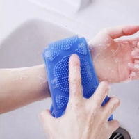 NOU:Perie de spălarea spatelui din silicon - verde