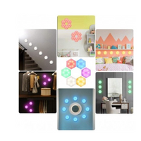 NOU:Set 6 lampi hexagon RGB cu telecomanda si senzor tactil