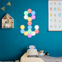 NOU: Set 6 lampi hexagon RGB cu telecomanda si senzor tactil