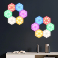 NOU: Set 6 lampi hexagon RGB cu telecomanda si senzor tactil
