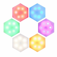 NOU: Set 6 lampi hexagon RGB cu telecomanda si senzor tactil