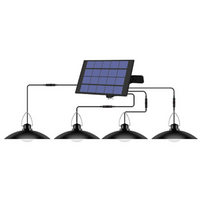 NOU : Lampa solara suspendata cu 4 becuri LED cu aplica, telecomanda, 50W