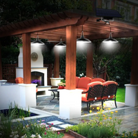 NOU : Lampa solara suspendata cu 4 becuri LED cu aplica, telecomanda, 50W