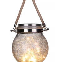 NOU: Lampa solara tip borcan pentru gradina, lumina multicolor/calda.