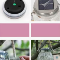 NOU: Lampa solara tip borcan pentru gradina, lumina multicolor/calda.