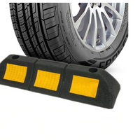 NOU: Set 2x Opritoare Roti Auto Pentru Parcare Reflectorizant DELINY, 48 cm, Negru/Galben